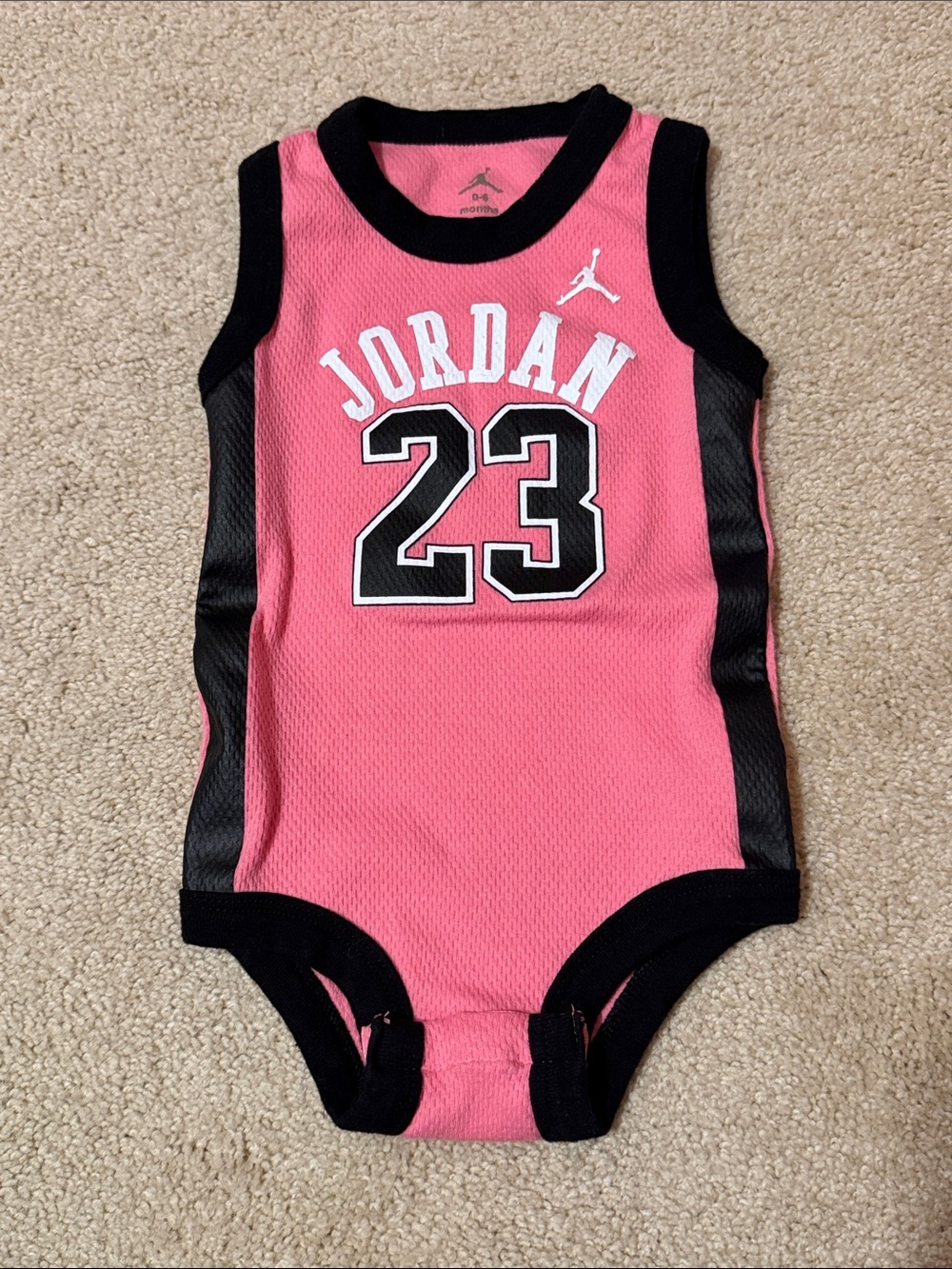 Jordan Pink & Black Infant Sleeveless Bodysuit